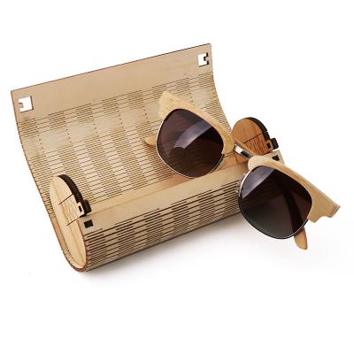 China Eco-Friendly Hand Made Sunglasses Wood Boxes Design Sun Glass Organizer Hollow-Carved In Stock for sale