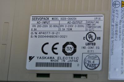 China SGDS-08A05A Yaskawa three phase high power aC output servopack model for sale