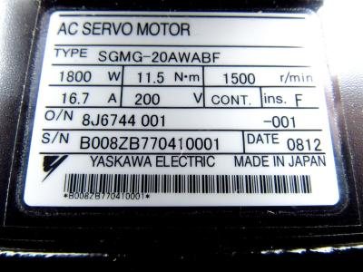 China YASKAWA electrical SGMG-20AWABF  AC servo motor Brand-New fidelity for sale