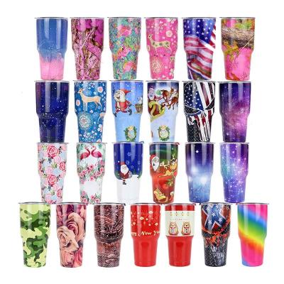 China Business TY 30 Ounce Double Walled Vacuum Insulated Mugs Stainless Steel Tumbler With Straw Support Pattern Wholesale Customization for sale