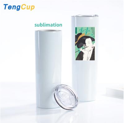 China 20oz 30oz Straight Skinny Tumbler Stainless Steel Double Wall Coffee Straight Lean Vacuum Insulation Cup Mug For Sublimation for sale