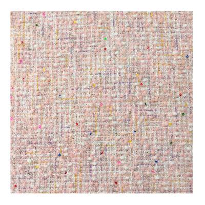 China Factory price polyester apparel tweed fabric polyester wool curtain breathable custom knitting fabric for sale