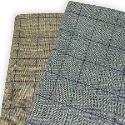 China Wholesale Tear-Resistant Viscous Yarn Dyed Check Wool TR Woolen Recycled Polyester Woven Fabric for sale