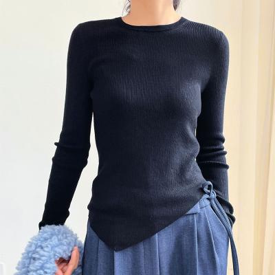 China Anti-wrinkle pullover for women version of irregular thin hem sweater woolen sweater knitted pullover women for sale