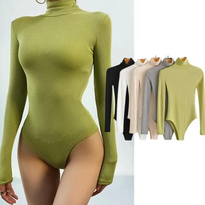 China 2022 New QUICK DRY knitted Jumpsuit Turtleneck Jumpsuit Turtleneck Long Drop Women's Body Suit Custom Made for sale