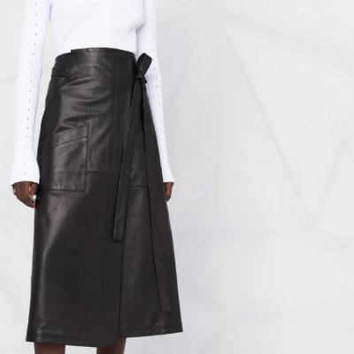 China AOPU Faux Leather Pencil Skirt Anti-Static Leather Women Girls Sexy Skirt for sale