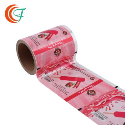 China Custom Printed Frozen Food Packaging Film 0.05mm-0.06mm Plastic Roll Film Ice Cream Bar for sale