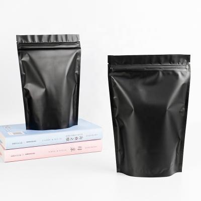 China Black Color Commodity Packaging Pouch With Zipper Plastic Pouches Reusable Bags for sale