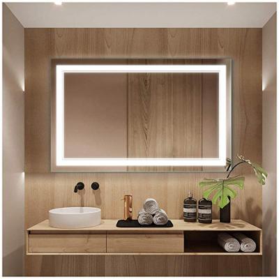 China 5mm CE Hotel Wall Mounted Bath Light Decorative Touch Switch Lighted LED Bathroom Mirror With Anti-fog Device for sale