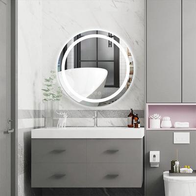 China Luminous Hotel Decoration Round LED Bathroom Mirror Wall Mount LED Reflects for sale