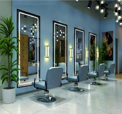 China Hot Sale Illuminated Salon Barber Backlit Mirror Design Frameless LED Lighted Dressing Room Mirror for sale