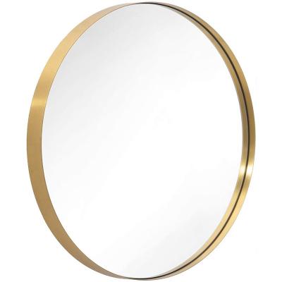 China New Arrival Modern Stainless Steel Frame Bathroom Mirrors Gold Framed Wall Mount Mirror for sale