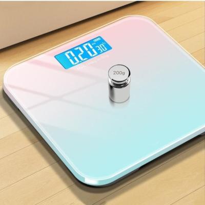 China Tempered Glass + ABS Plastic Custom Home Gradient Stained Glass Panels Bathroom Smart Electronic Body Scale for sale