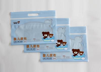 China Baby Napkin Packaging Patch Handle Bags Customized With Zipper Top for sale