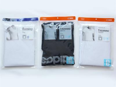 China Transparent PET Ziplock Clothes Bags Custom Printed With Hanging Hole for sale