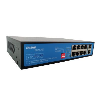 China Unmanaged PoE Switch 8 port Gigabit Basic Power Storage Ethernet Switch 12W MAX for sale