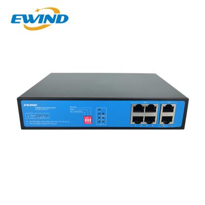 중국 100Mbps fiber poe ethernet switch 48v poe switch 4 port+2 uplink RJ45 port 판매용