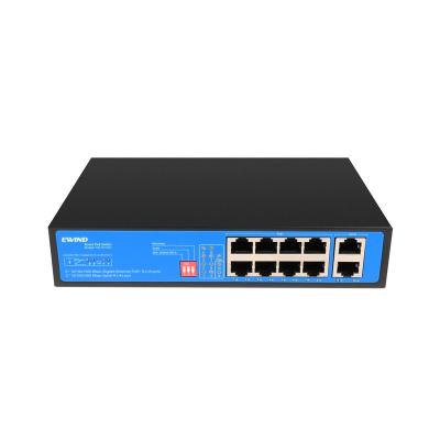 China 8*10/100M RJ45 port+2*10/100M RJ45 ports Unmanaged POE Switch 10 Port POE Best Switch Ethernet POE for sale