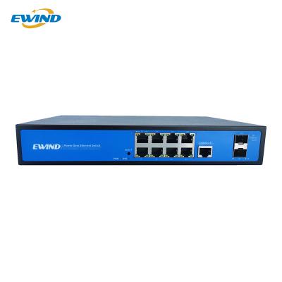 China Factory Manufacturer 8 Port 1000M Managed POE Switch with 4*10G SFP Uplink Port 120W for sale