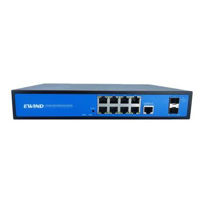 China L2 Managed 8 Port Gigabit PoE Switch with 4 SFP+ 10G Uplink Fiber PoE Ethernet Switch for sale