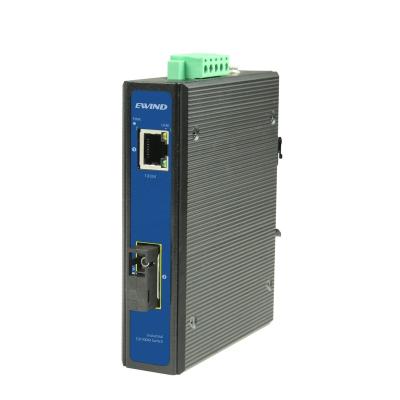 China 10/100M Single Mode Single Fiber Converter Fiber PoE Industrial PoE Switch 48VDC for sale