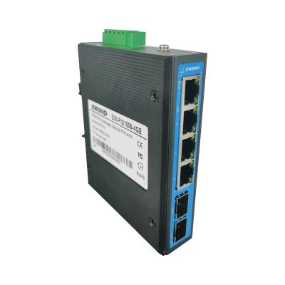 China 10/100/1000M 4 Port Industrial POE Switch with 2*Gigabit SFP Din Rail PoE Switch for sale