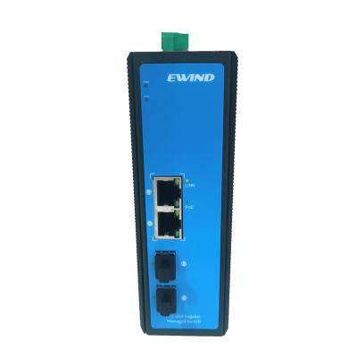 China 10/100/1000M 4 Port Industrial POE Switch with 2*Gigabit SFP Din-Rail PoE Switch for sale