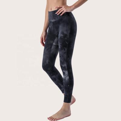 China Wholesale Sweat-Wicking Tie Dye Fitness Leggings Recycled Leggings 9 Color High Waist Gym Fitness Abdominal Women Yoga Pants Seamless Design for sale