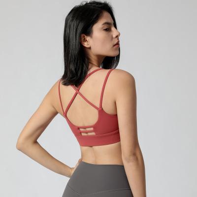 China Custom Breathable Professional High Intensity Yoga Bra Vest Ladies Gym Wear Fitness Tops Sports Underwear for sale