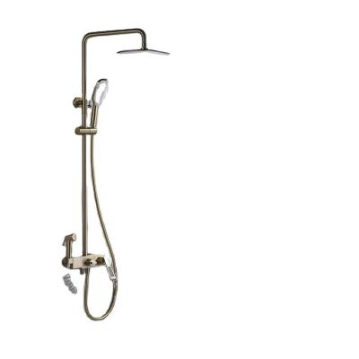 China Without Sliding Bar Sanitary Ware 4 Function Powerful Boosting Spray Shower Bathroom Accessories Gold for sale