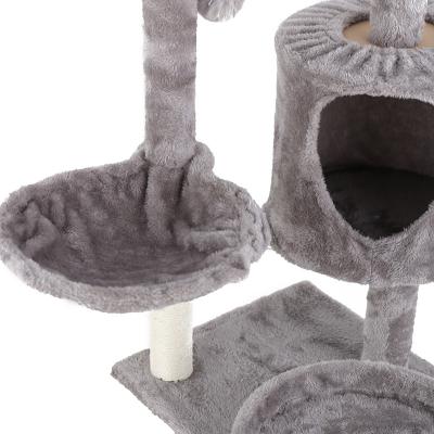 China Cheap Pet Stored Cat Tree Black Small Scratching Tree Height Cat Furniture for sale