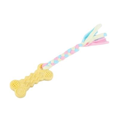 China Viable Multicolor Small Bone Dog Pet Toy Bitable Environmental Friendly TPR Rope for sale