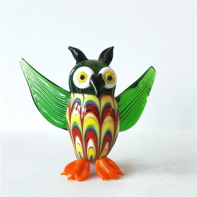 China Beautiful colorful handmade murano glass birds glass owl from USA Europe for sale