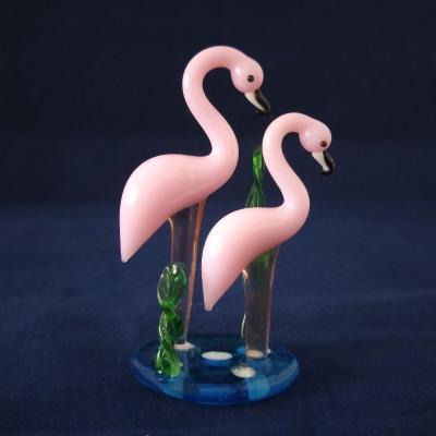 China China Flamingos Decorative Handmade Glass Figurine As Creative Gift for sale