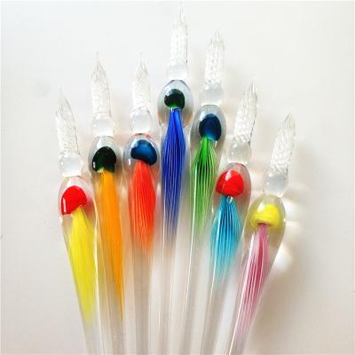 China Europe colorful fancy murano dip glass pen as creative gift for sale