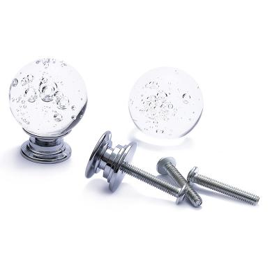 China Modern glass 30mm crystal knob for drawer cabinet for sale