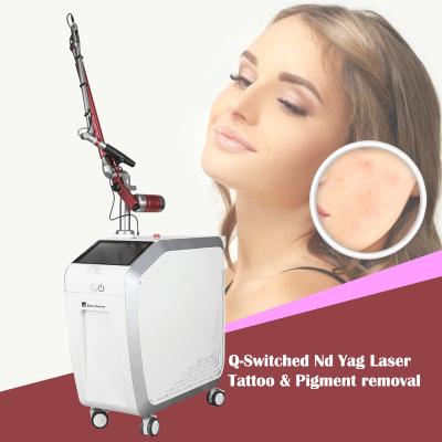 China ND yag laser tattoo removal machine 1064nm 532nm pulse tattoo removal pico laser price pore remover online training support best long for sale