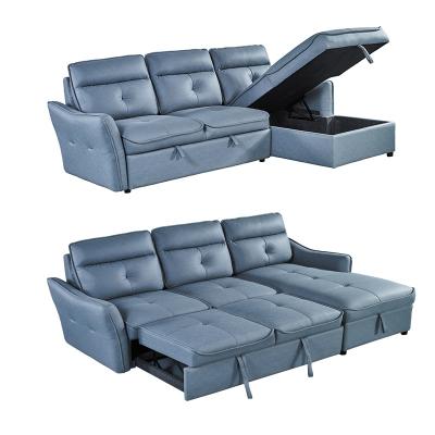 China Modern sofa bed sofa sets for furniture L shape convertible living room sofa bed with storage box for sale