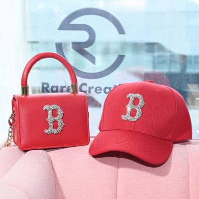 China High Quality Fashion Designer Famous Brands Boston B Handbags Purses and Wholesale Fashionable Hat Set for sale