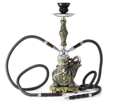 China Elephant Style 2-Hose Resin Smoking Filter Shisha Hookah w/ Charcoal Tong for sale