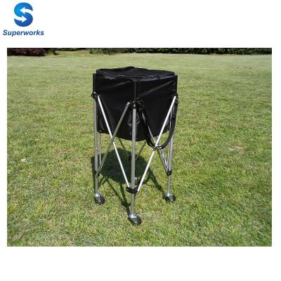 China Hot Selling Folding 4 Wheels Portable Tennis Ball Cart Ball Ramp for sale