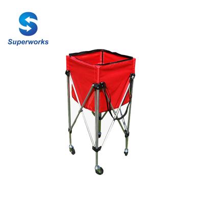 China Wholesale Folding Portable PU+ALUMINUM Tennis Ball Cart With 4 Wheels for sale