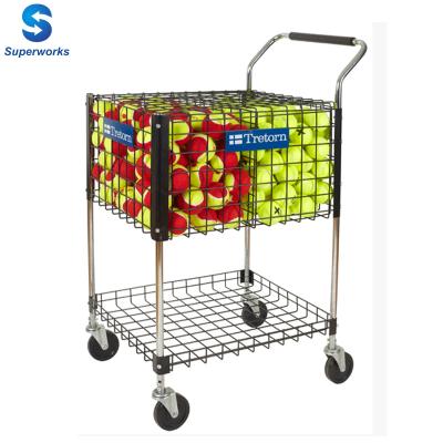 China Polyester 4 Wheels Mobile Tennis Ball Teaching Cart for sale