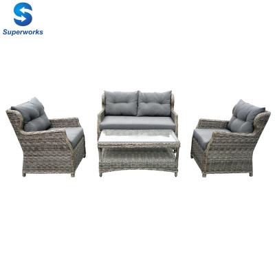 China Modern Steel Frame 4pcs Outdoor Garden Leisure Set Sofa Set for sale