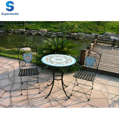 China Outdoor Metal Frame Mosaic Furniture Sofa Time Furniture Leisure Rattan Philippines Folding Furniture for sale