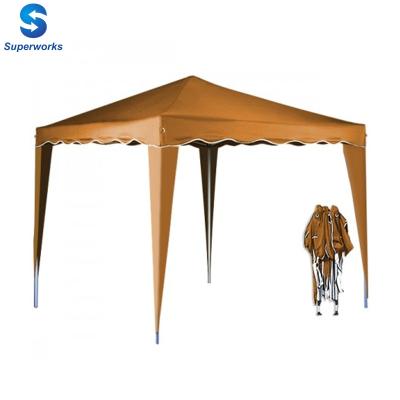 China SGS 3x3 m light brown aluminum floding gazebo with waterproof fabric for sale