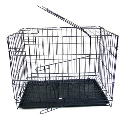 China Sustainable Stainless Steel Wire Dog Cage Double Door Pet Cage Kennel Dog Crate for sale