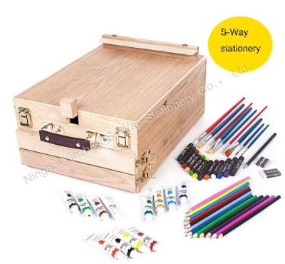 China School Art Set For Children 94 Piece Wooden Art Set Supply Sale In Amazon US for sale