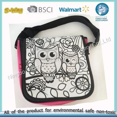 China Stationery For Gift Kids Drawing Messenger Make Your Own Non Woven Painting School Bag for sale