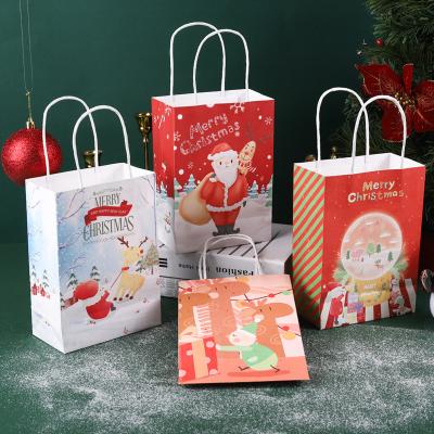 China 2021 Hot Sale Recyclable OEM ODM Christmas Red Wine Gift Bag Packaging Drawstring Bag Christmas Paper Bags for sale